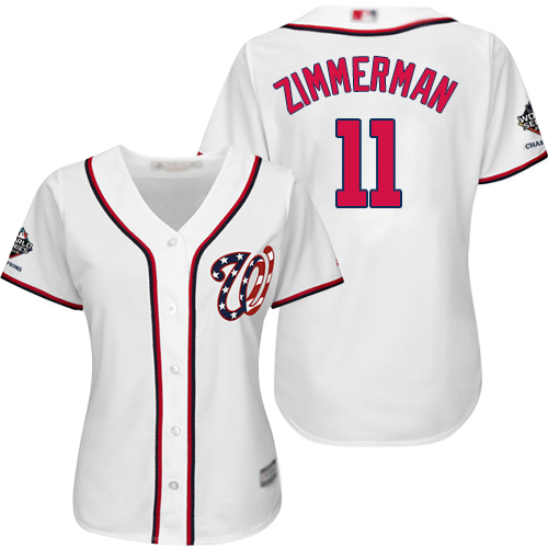 Nationals #11 Ryan Zimmerman White Home 2019 World Series Champions Women's Stitched Baseball Jersey