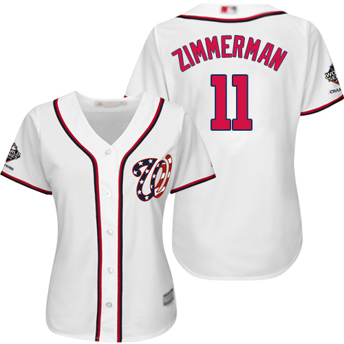 Nationals #11 Ryan Zimmerman White Home 2019 World Series Bound Women's Stitched Baseball Jersey Nationals #11 Ryan Zimmerman White Home 2019 World Series Bound Women's Stitched Baseball Jersey
