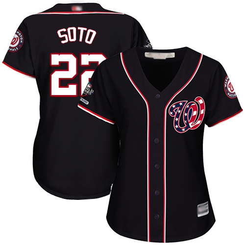 Nationals #22 Juan Soto Navy Blue Alternate 2019 World Series Bound Women's Stitched Baseball Jersey Nationals #22 Juan Soto Navy Blue Alternate 2019 World Series Bound Women's Stitched Baseball Jersey