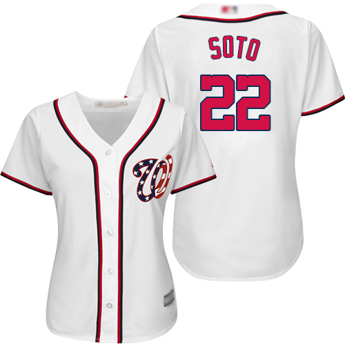 Nationals #22 Juan Soto White Home Women's Stitched Baseball Jersey