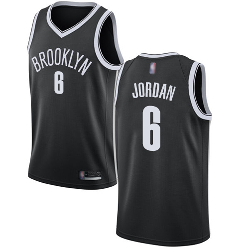 Nets #6 DeAndre Jordan Black Women's Basketball Swingman Icon Edition Jersey