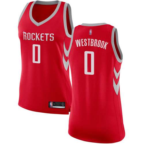 Rockets #0 Russell Westbrook Red Women's Basketball Swingman Icon Edition Jersey