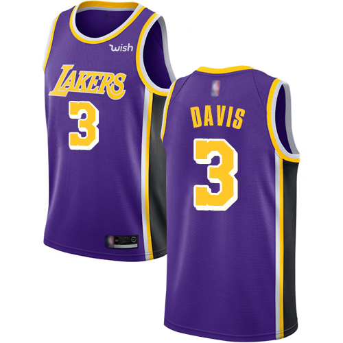 Lakers #3 Anthony Davis Purple Women's Basketball Swingman Statement Edition Jersey