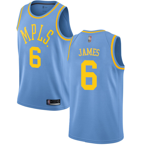 Lakers #6 LeBron James Royal Blue Women's Basketball Swingman Hardwood Classics Jersey