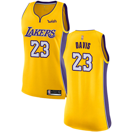 Lakers #23 Anthony Davis Gold Women's Basketball Swingman Icon Edition Jersey