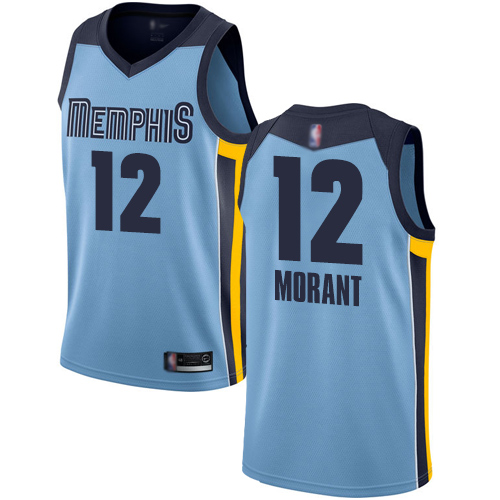 Grizzlies #12 Ja Morant Light Blue Women's Basketball Swingman Statement Edition Jersey