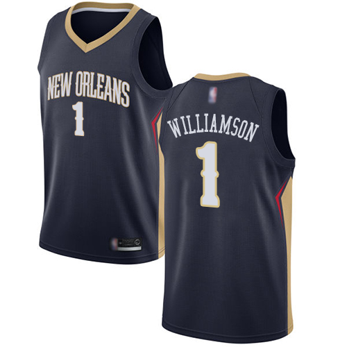 Pelicans #1 Zion Williamson Navy Women's Basketball Swingman Icon Edition Jersey