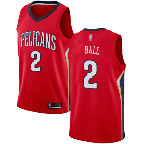 Pelicans #2 Lonzo Ball Red Women's Basketball Swingman Statement Edition Jersey