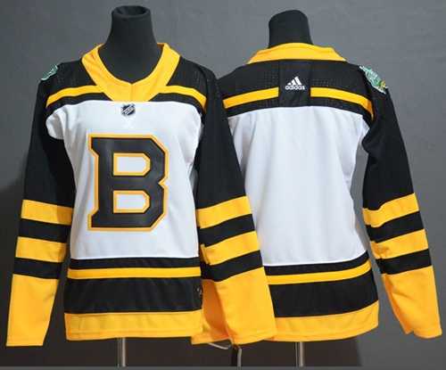 Adidas Bruins Blank White Authentic 2019 Winter Classic Women's Stitched NHL Jersey