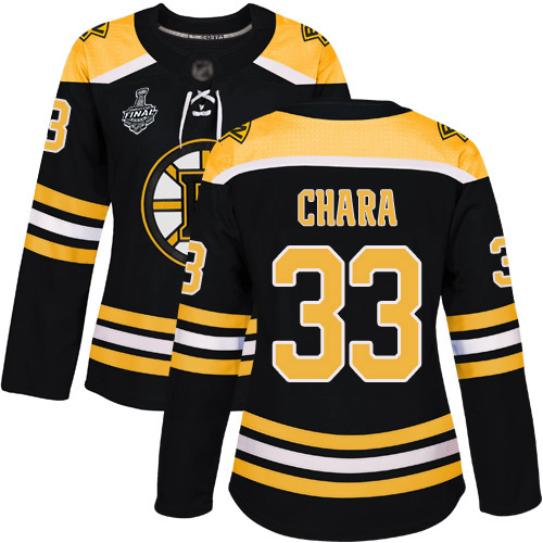 Bruins #33 Zdeno Chara Black Home Authentic Stanley Cup Final Bound Women's Stitched Hockey Jersey