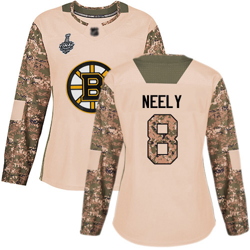 Bruins #8 Cam Neely Camo Authentic 2017 Veterans Day Stanley Cup Final Bound Women's Stitched Hockey Jersey