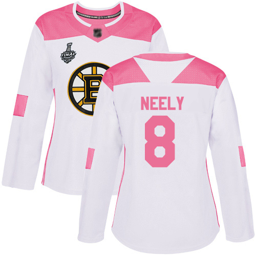 Bruins #8 Cam Neely White/Pink Authentic Fashion Stanley Cup Final Bound Women's Stitched Hockey Jersey
