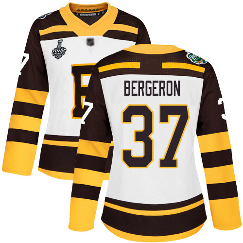 Bruins #37 Patrice Bergeron White Authentic 2019 Winter Classic Stanley Cup Final Bound Women's Stitched Hockey Jersey Bruins #37 Patrice Bergeron White Authentic 2019 Winter Classic Stanley Cup Final Bound Women's Stitched Hockey Jersey