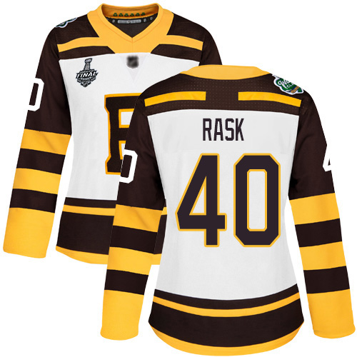 Bruins #40 Tuukka Rask White Authentic 2019 Winter Classic Stanley Cup Final Bound Women's Stitched Hockey Jersey