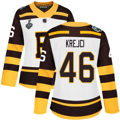 Bruins #46 David Krejci White Authentic 2019 Winter Classic Stanley Cup Final Bound Women's Stitched Hockey Jersey Bruins #46 David Krejci White Authentic 2019 Winter Classic Stanley Cup Final Bound Women's Stitched Hockey Jersey