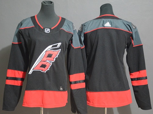 Adidas Hurricanes Blank Black Alternate Authentic Women's Stitched NHL Jersey