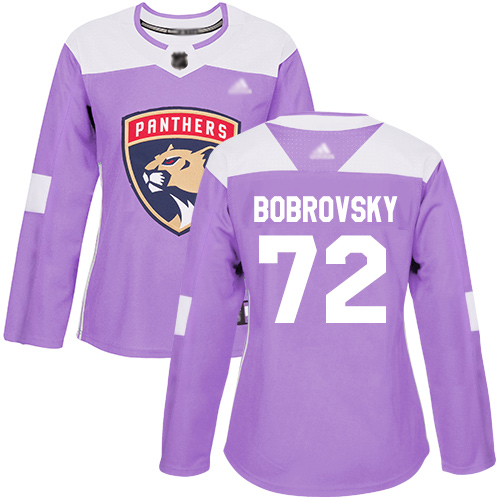 Panthers #72 Sergei Bobrovsky Purple Authentic Fights Cancer Women's Stitched Hockey Jersey