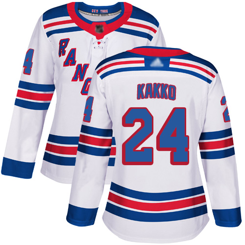 Rangers #24 Kaapo Kakko White Road Authentic Women's Stitched Hockey Jersey