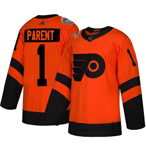 Adidas Flyers #1 Bernie Parent Orange Authentic 2019 Stadium Series Women's Stitched NHL Jersey