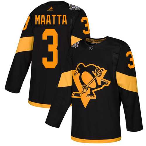 Adidas Penguins #3 Olli Maatta Black Authentic 2019 Stadium Series Women's Stitched NHL Jersey