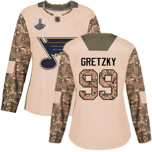 Blues #99 Wayne Gretzky Camo Authentic 2017 Veterans Day Stanley Cup Final Bound Women's Stitched Hockey Jersey