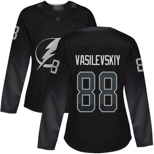 Adidas Lightning #88 Andrei Vasilevskiy Black Alternate Authentic Women's Stitched NHL Jersey Adidas Lightning #88 Andrei Vasilevskiy Black Alternate Authentic Women's Stitched NHL Jersey