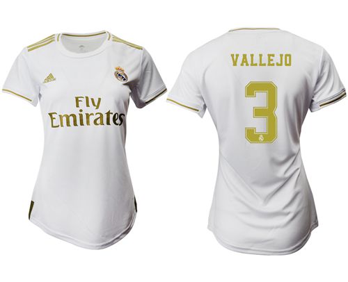 Women's Real Madrid #3 Vallejo Home Soccer Club Jersey