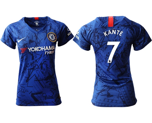 Women's Chelsea #7 Kante Home Soccer Club Jersey