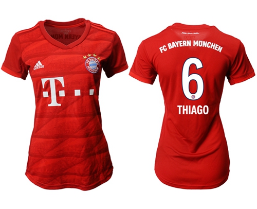 Women's Bayern Munchen #6 Thiago Home Soccer Club Jersey