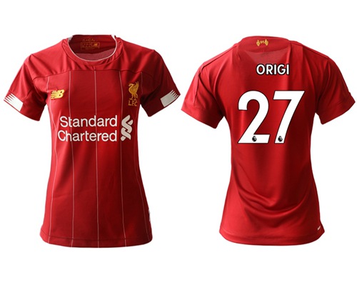 Women's Liverpool #27 Origi Red Home Soccer Club Jersey