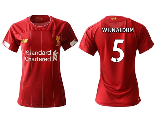 Women's Liverpool #5 Wijnaldum Red Home Soccer Club Jersey