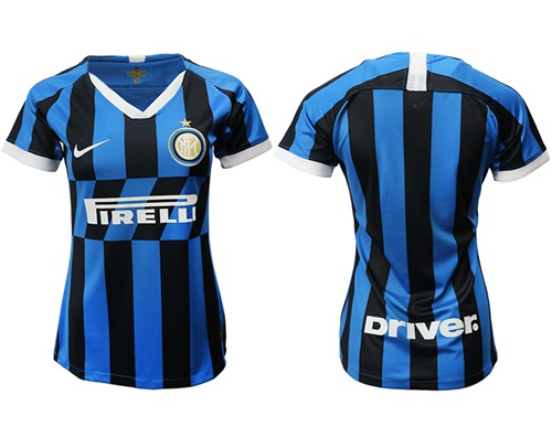 Women's Inter Milan Blank Home Soccer Club Jersey