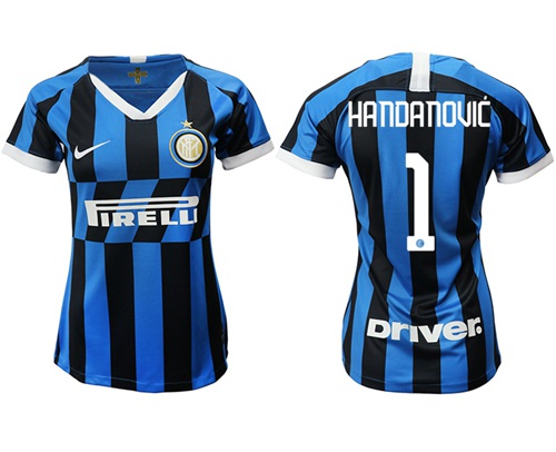 Women's Inter Milan #1 Handanovic Home Soccer Club Jersey