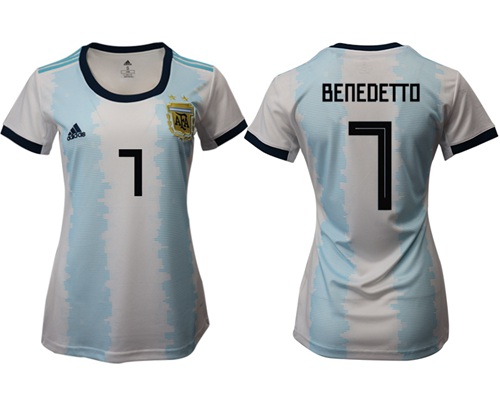 Women's Argentina #7 Benedetto Home Soccer Country Jersey