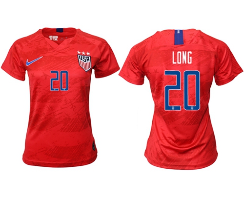 Women's USA #20 Long Away Soccer Country Jersey