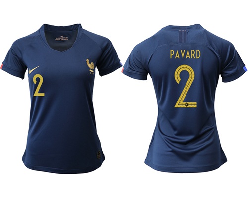 Women's France #2 Pavard Home Soccer Country Jersey