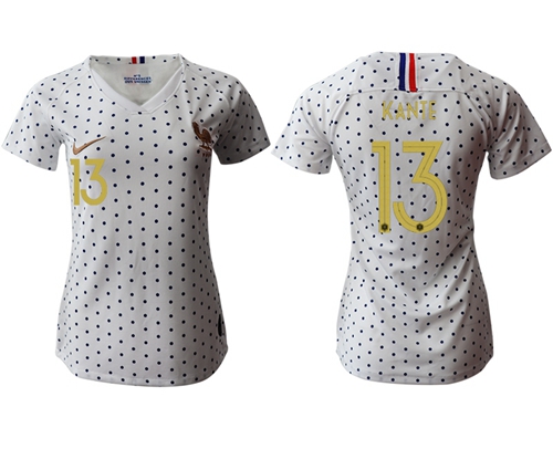 Women's France #13 Kante Away Soccer Country Jersey