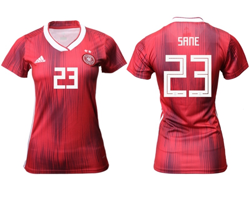 Women's Germany #23 Sane Away Soccer Country Jersey