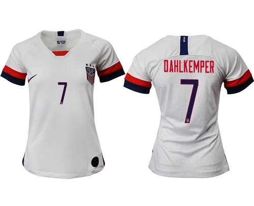 Women's USA #7 Dahlkemper Home Soccer Country Jersey