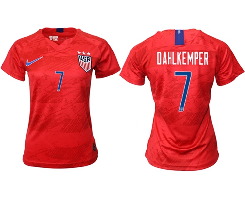 Women's USA #7 Dahlkemper Away Soccer Country Jersey