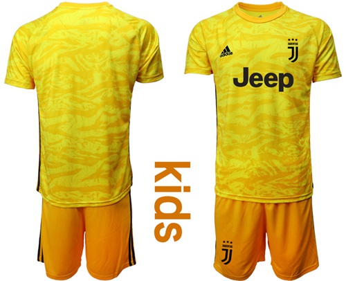 Juventus Blank Yellow Goalkeeper Kid Soccer Club Jersey
