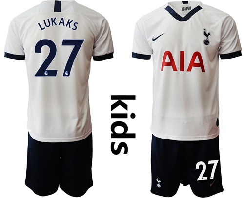 Tottenham Hotspur #27 Lukaks Home Kid Soccer Club Jersey