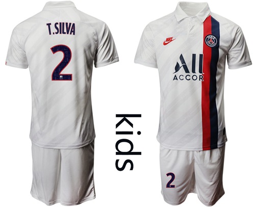 Paris Saint Germain #2 T.Silva Third Kid Soccer Club Jersey