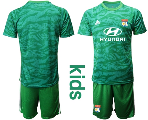 Lyon Blank Green Goalkeeper Kid Soccer Club Jersey