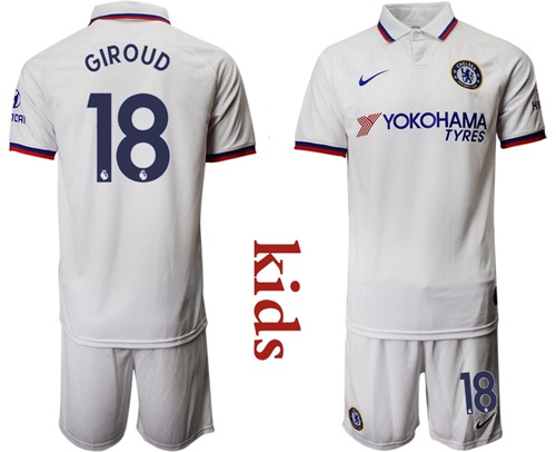 Chelsea #18 Giroud Away Kid Soccer Club Jersey