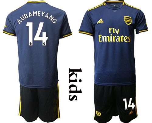 Arsenal #14 Aubameyang Third Kid Soccer Club Jersey