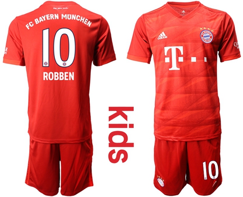 Bayern Munchen #10 Robben Home Kid Soccer Club Jersey