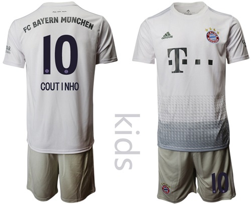 Bayern Munchen #10 Coutinho Away Kid Soccer Club Jersey