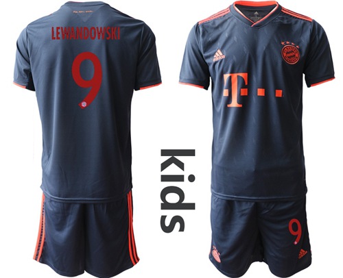 Bayern Munchen #9 Lewandowski Third Kid Soccer Club Jersey