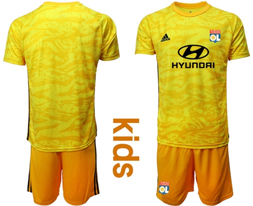 Lyon Blank Yellow Goalkeeper Kid Soccer Club Jersey